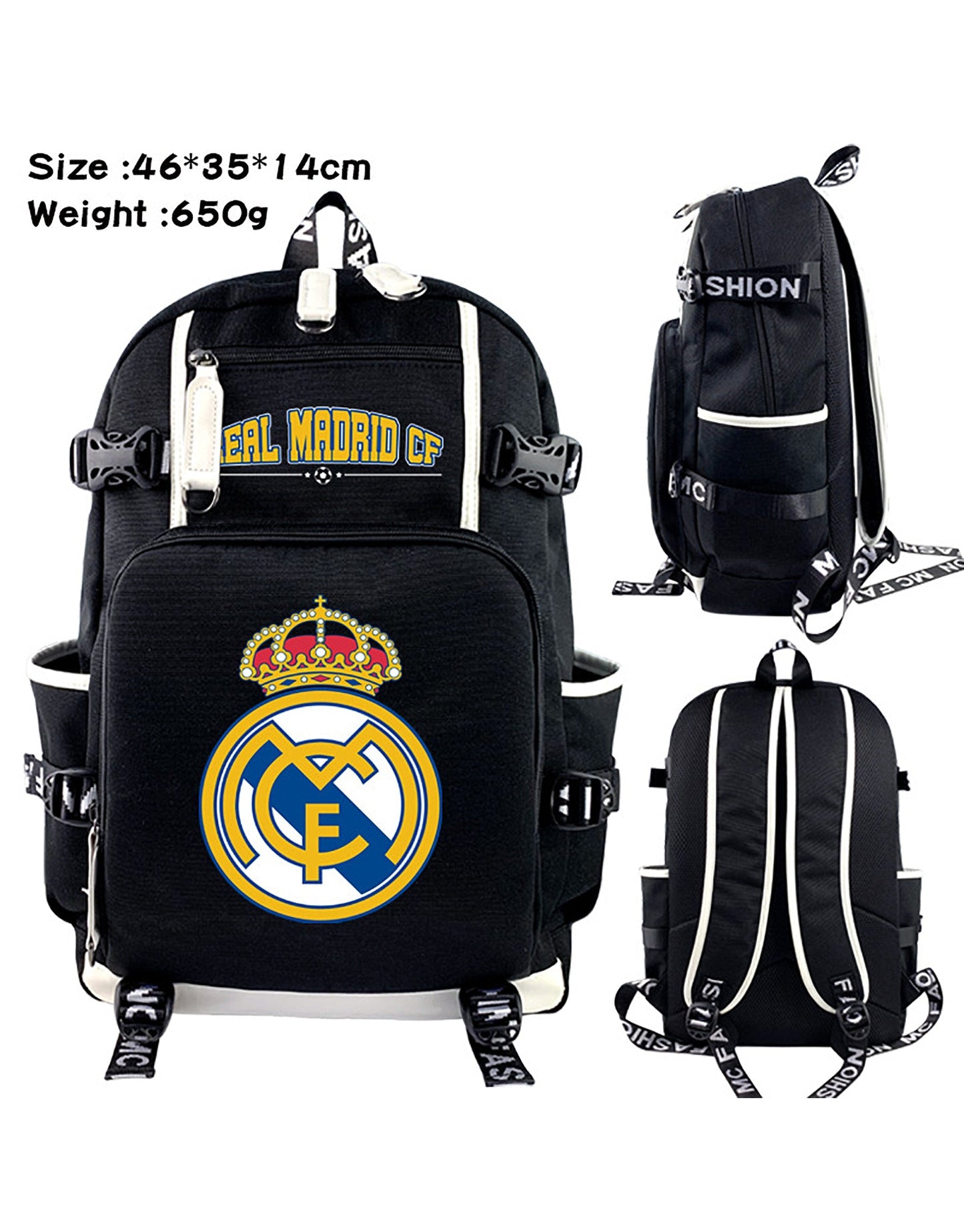 Real Madrid Kids Students School Backpack