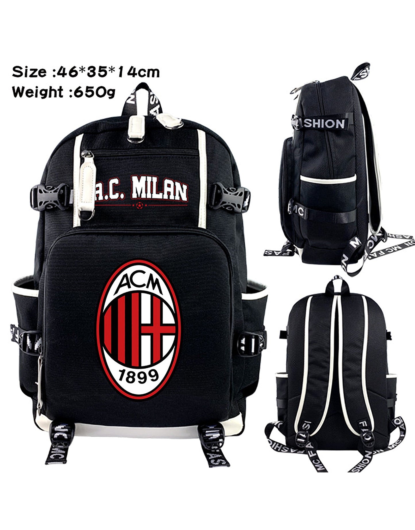 A.C. Milan Kids Students School Backpack