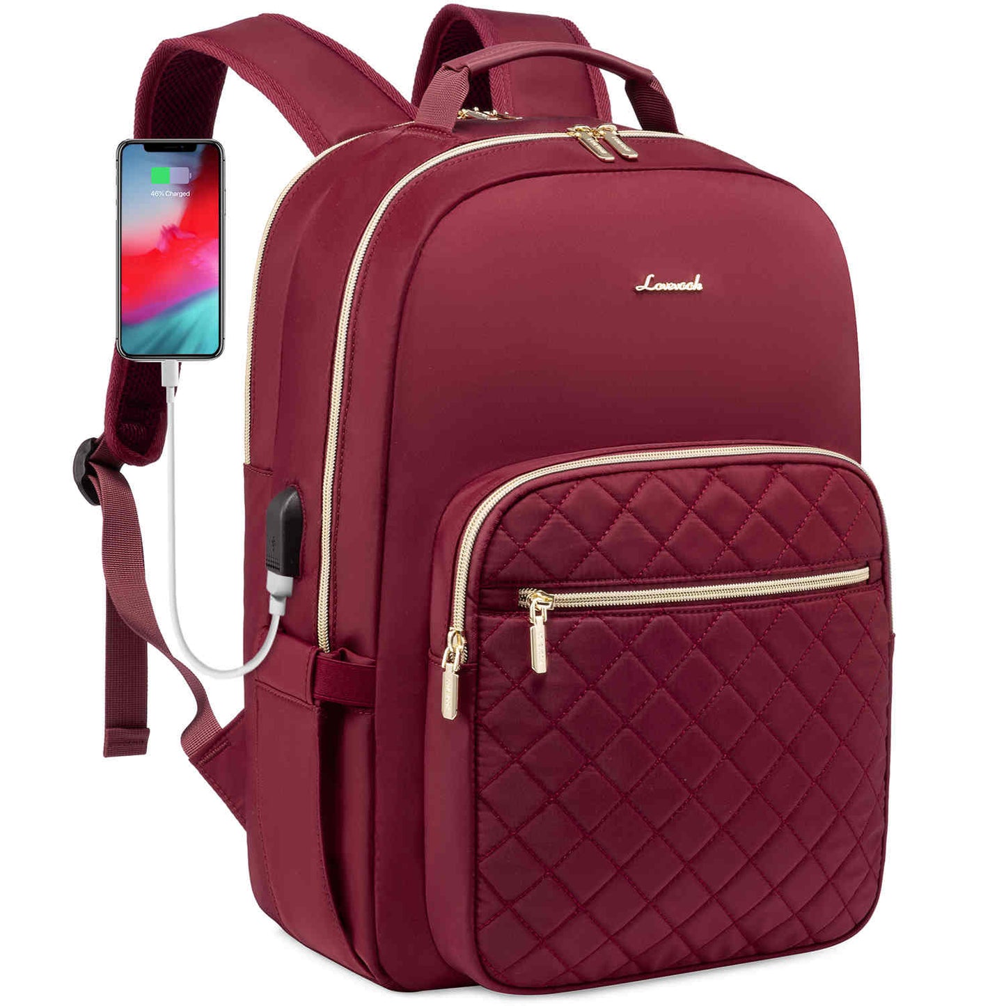 Women's Quilted Laptop Backpack (15.6 inch)