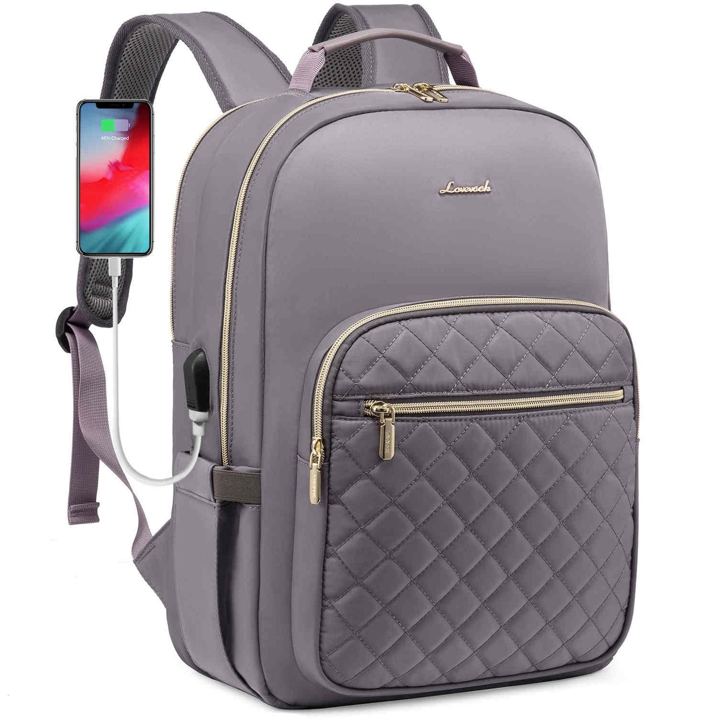 Women's Quilted Laptop Backpack (15.6 inch)