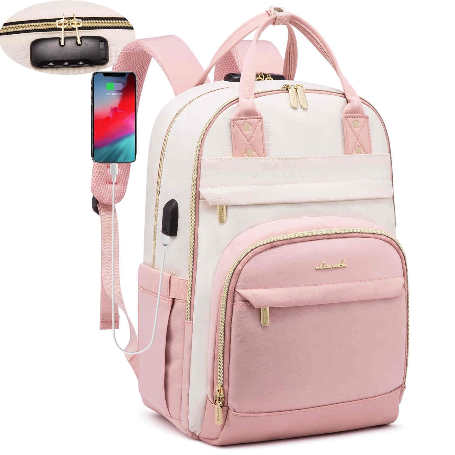 Water-Resistant Laptop Backpack with USB Charging - Molebelle (15.6" & 17")