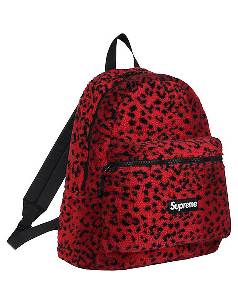 Supreme Leopard Fleece 2017FW Backpack